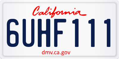 CA license plate 6UHF111
