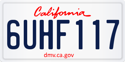 CA license plate 6UHF117