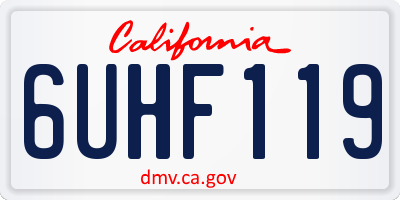 CA license plate 6UHF119