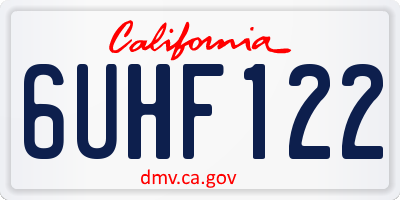 CA license plate 6UHF122
