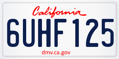 CA license plate 6UHF125