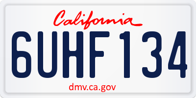 CA license plate 6UHF134