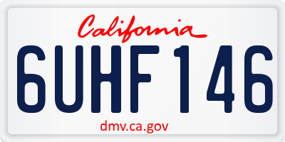 CA license plate 6UHF146