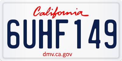 CA license plate 6UHF149
