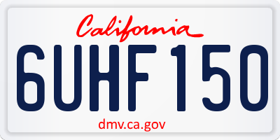 CA license plate 6UHF150