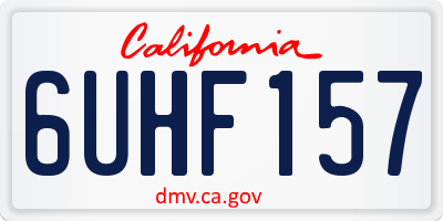 CA license plate 6UHF157