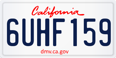 CA license plate 6UHF159