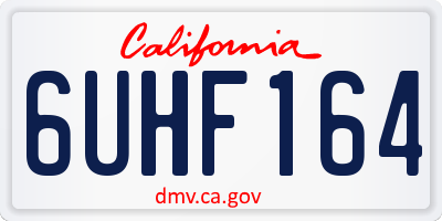 CA license plate 6UHF164