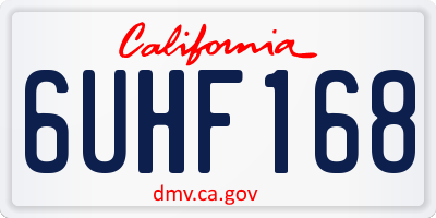 CA license plate 6UHF168