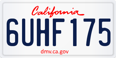 CA license plate 6UHF175