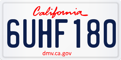 CA license plate 6UHF180