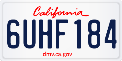 CA license plate 6UHF184