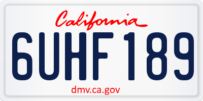 CA license plate 6UHF189