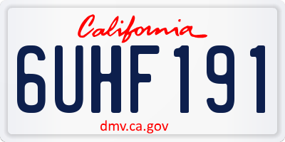 CA license plate 6UHF191