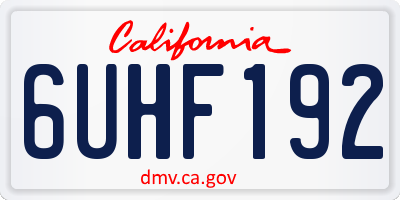 CA license plate 6UHF192