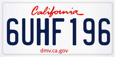CA license plate 6UHF196