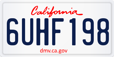 CA license plate 6UHF198