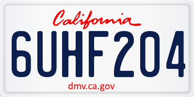 CA license plate 6UHF204