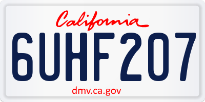 CA license plate 6UHF207