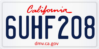 CA license plate 6UHF208
