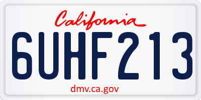 CA license plate 6UHF213
