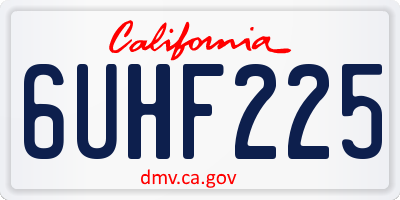 CA license plate 6UHF225