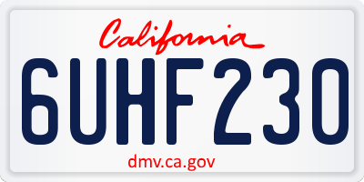 CA license plate 6UHF230