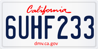 CA license plate 6UHF233