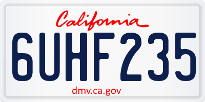 CA license plate 6UHF235
