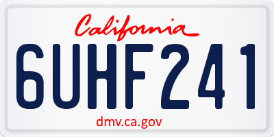 CA license plate 6UHF241