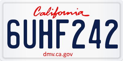 CA license plate 6UHF242