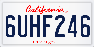 CA license plate 6UHF246