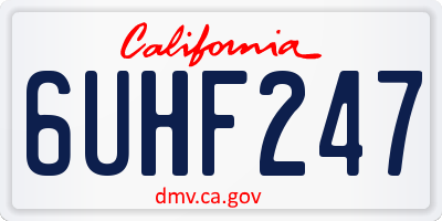 CA license plate 6UHF247