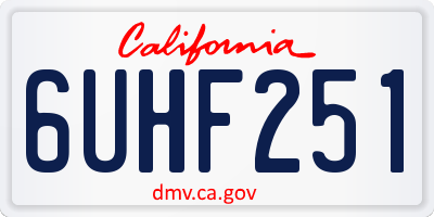 CA license plate 6UHF251