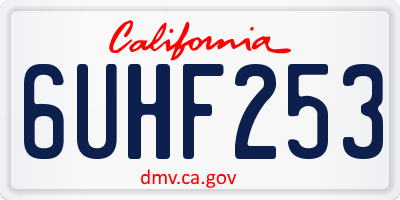CA license plate 6UHF253