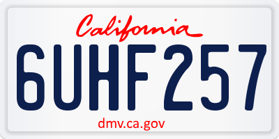 CA license plate 6UHF257