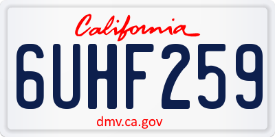 CA license plate 6UHF259