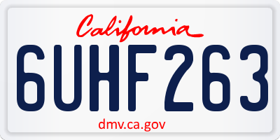 CA license plate 6UHF263