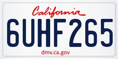 CA license plate 6UHF265