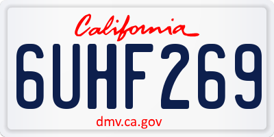 CA license plate 6UHF269