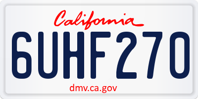 CA license plate 6UHF270