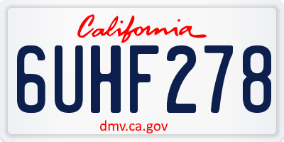 CA license plate 6UHF278