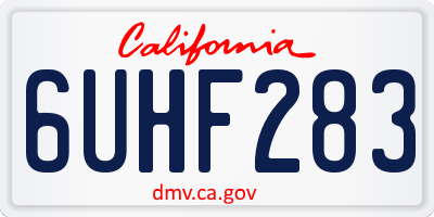 CA license plate 6UHF283