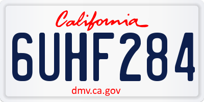 CA license plate 6UHF284