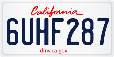 CA license plate 6UHF287