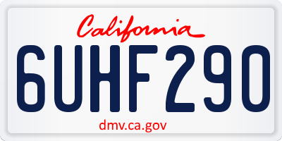 CA license plate 6UHF290