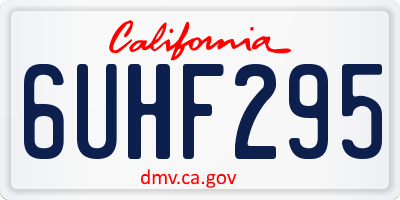 CA license plate 6UHF295