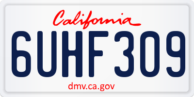 CA license plate 6UHF309