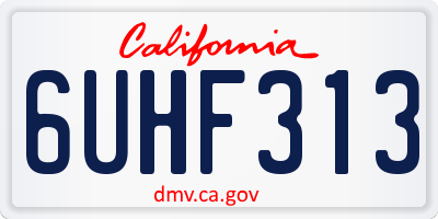 CA license plate 6UHF313