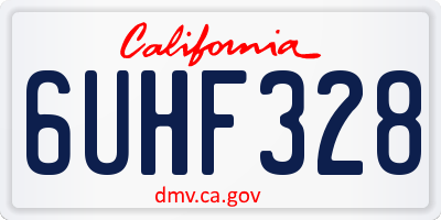 CA license plate 6UHF328